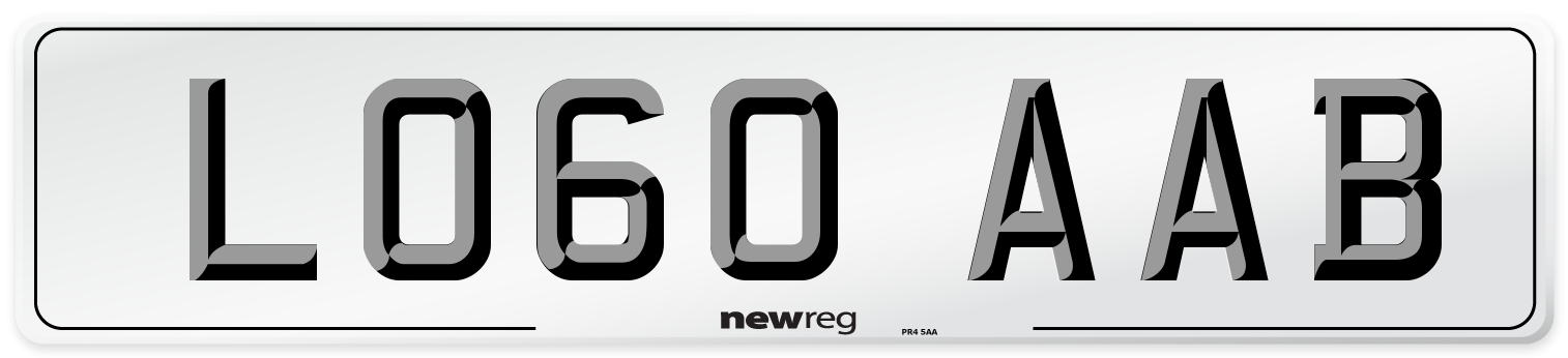 LO60 AAB Number Plate from New Reg